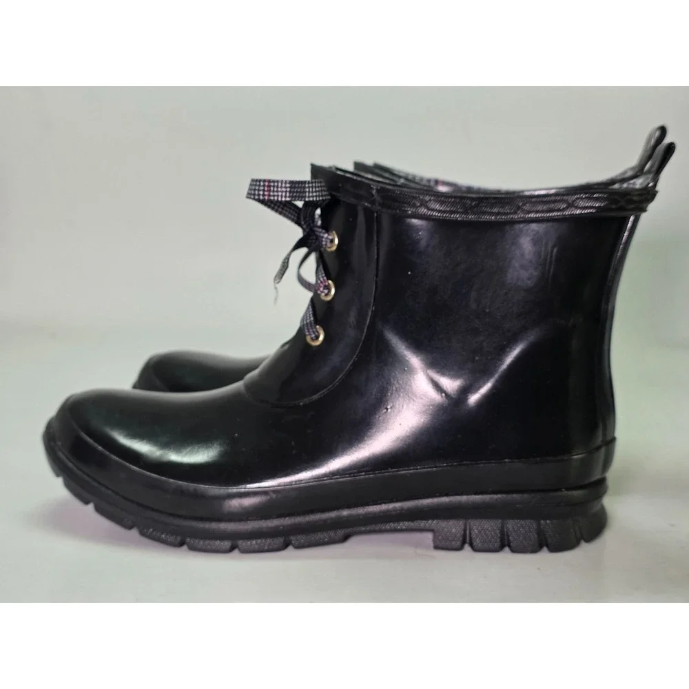 Charter Club Traynor Women's Rain Boots Size 8 M Black Ankle Pull On Shoes